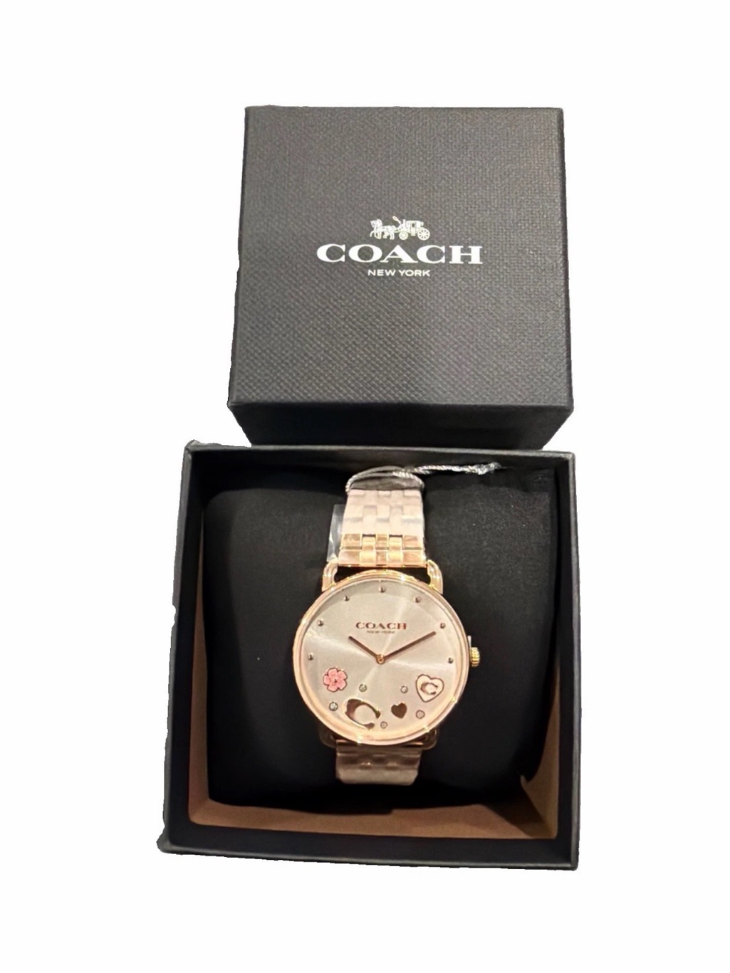 Coach Elliot Womens Watch With Scattered Charms Rose Gold Nwt
